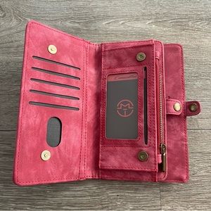 Caseme Pink Wallet Card Slots Money Holder Zipper New